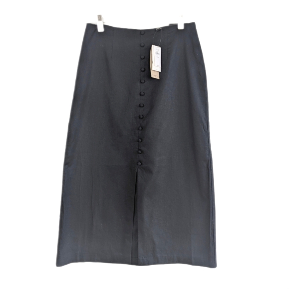 NWT Banana Republic Linen/Cotton Blend Button Pencil Skirt Size 2 Petite